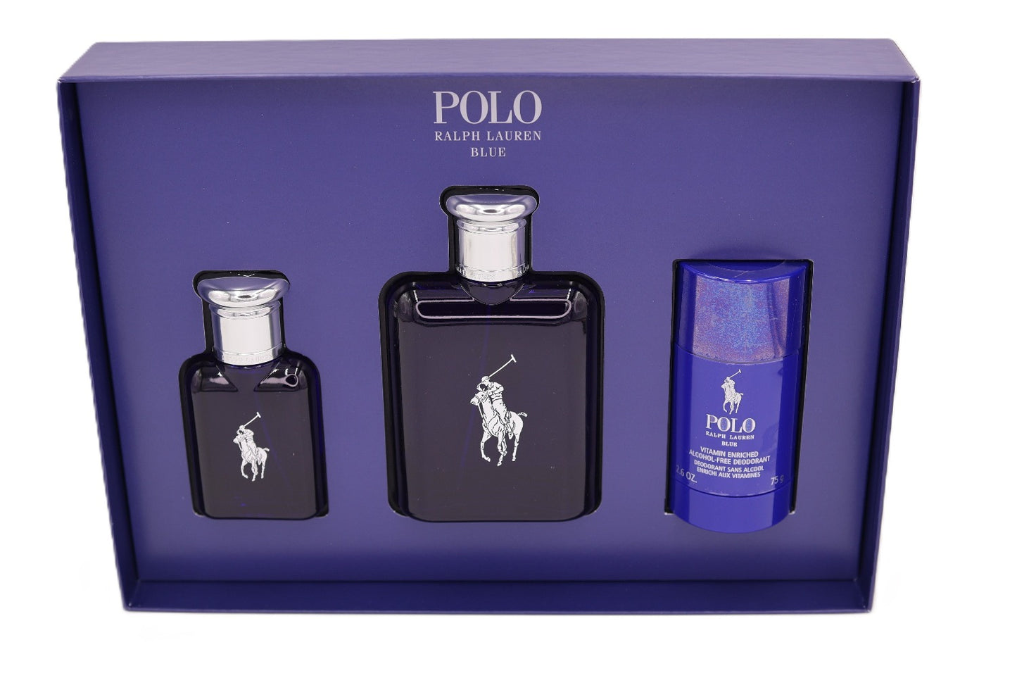 SET POLO RALPH LAUREN BLUE 3PC.