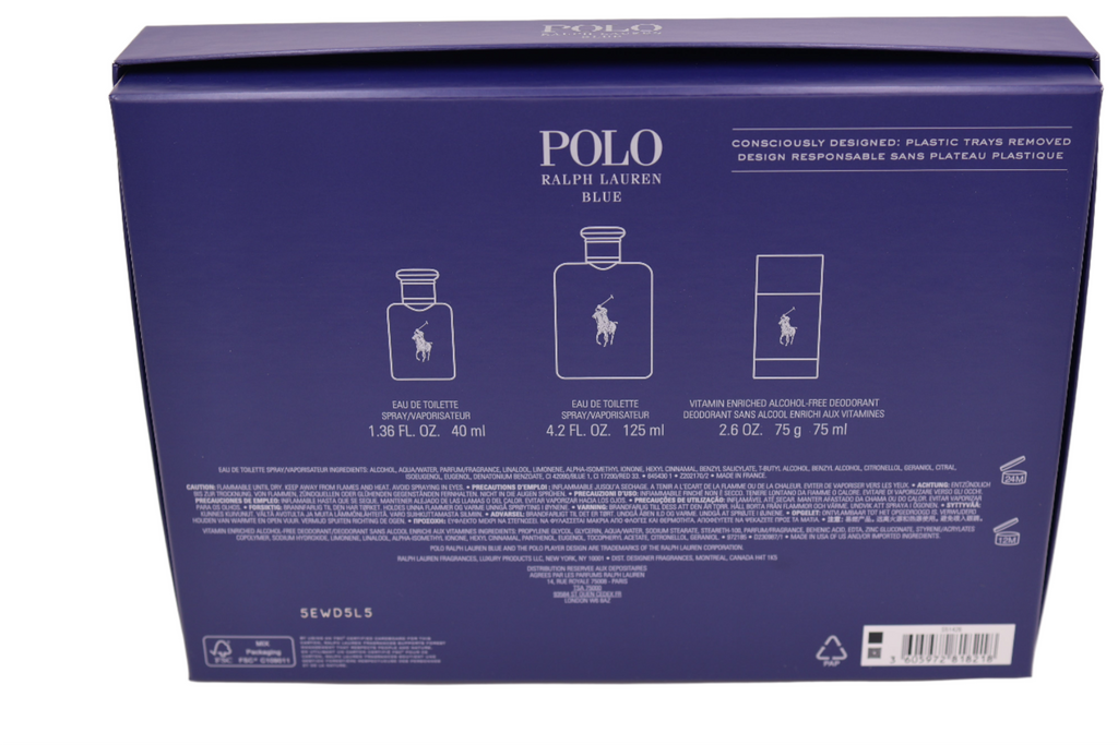 CONJUNTO POLO RALPH LAUREN AZUL 3PC.